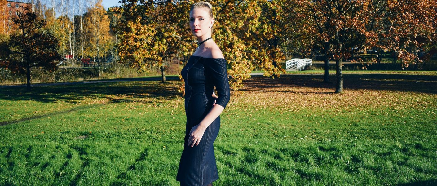 outfit inspiration dress pinstripe style fashion