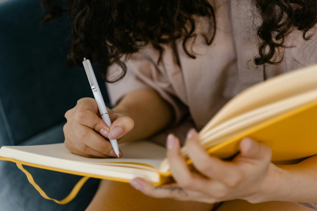 woman journaling 